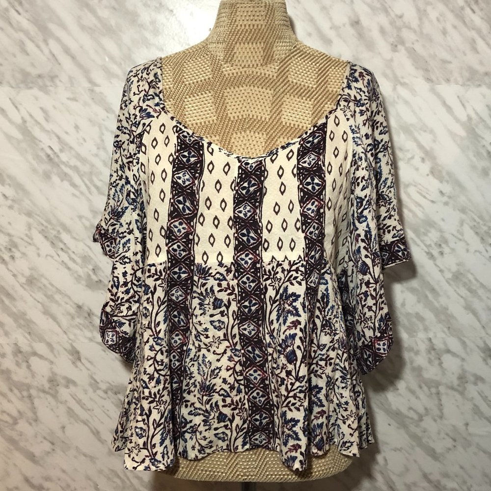 Free People Peasant Top Short Sleeve Cream Medium
